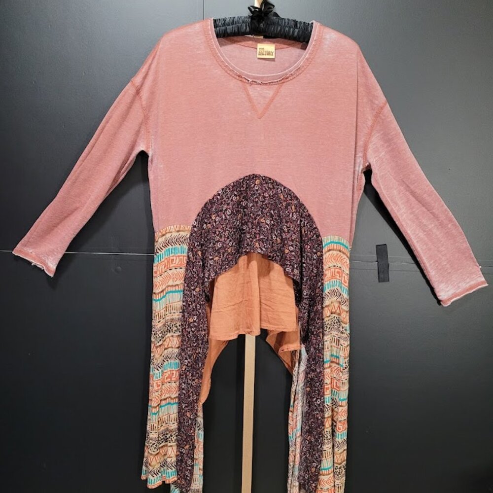 The Morgan Factory Repurposed Boho Hippy Flowy Blouse Sz L/XL